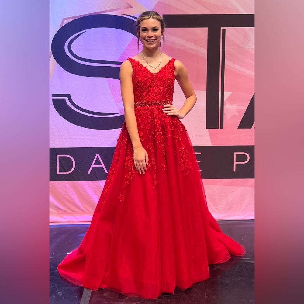 Red Sherri Hill formal